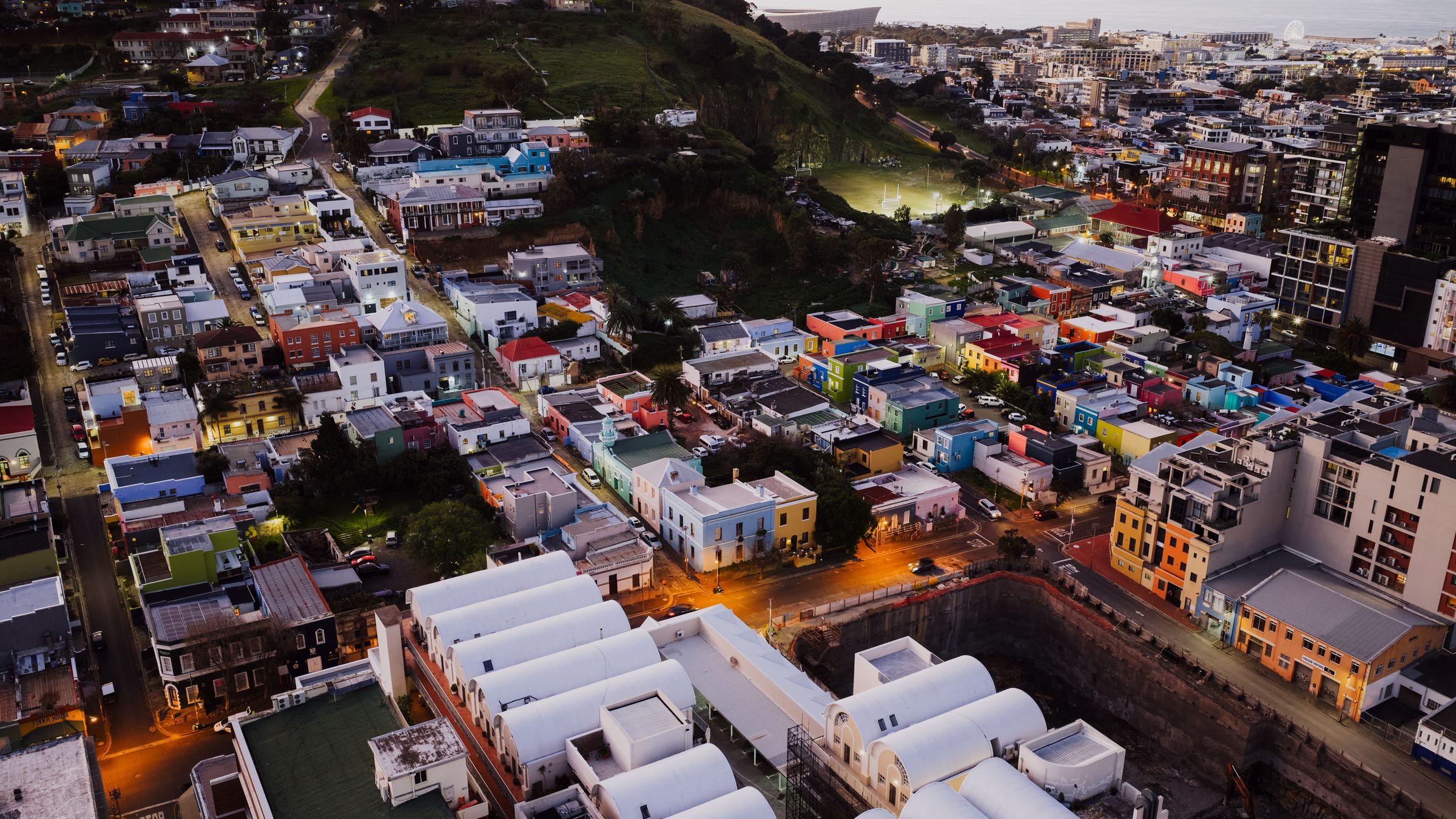 Bo-Kaap’s colourful houses seen from above, Cape Town